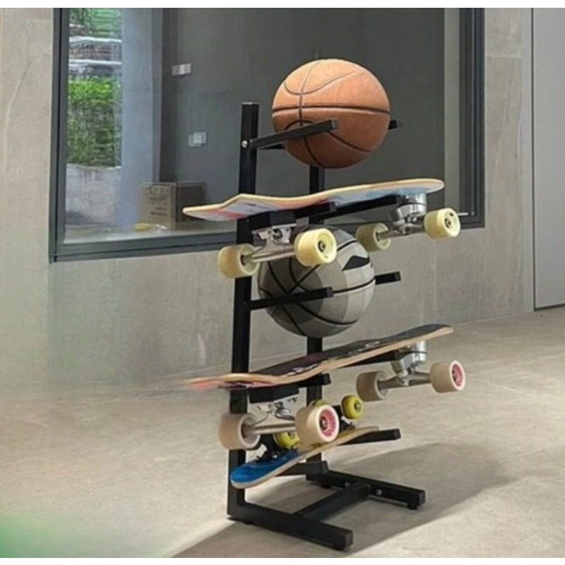Sports Equipment Storage - Kaykay Ekipmanları Rafı Basketbol Futbol Sporları