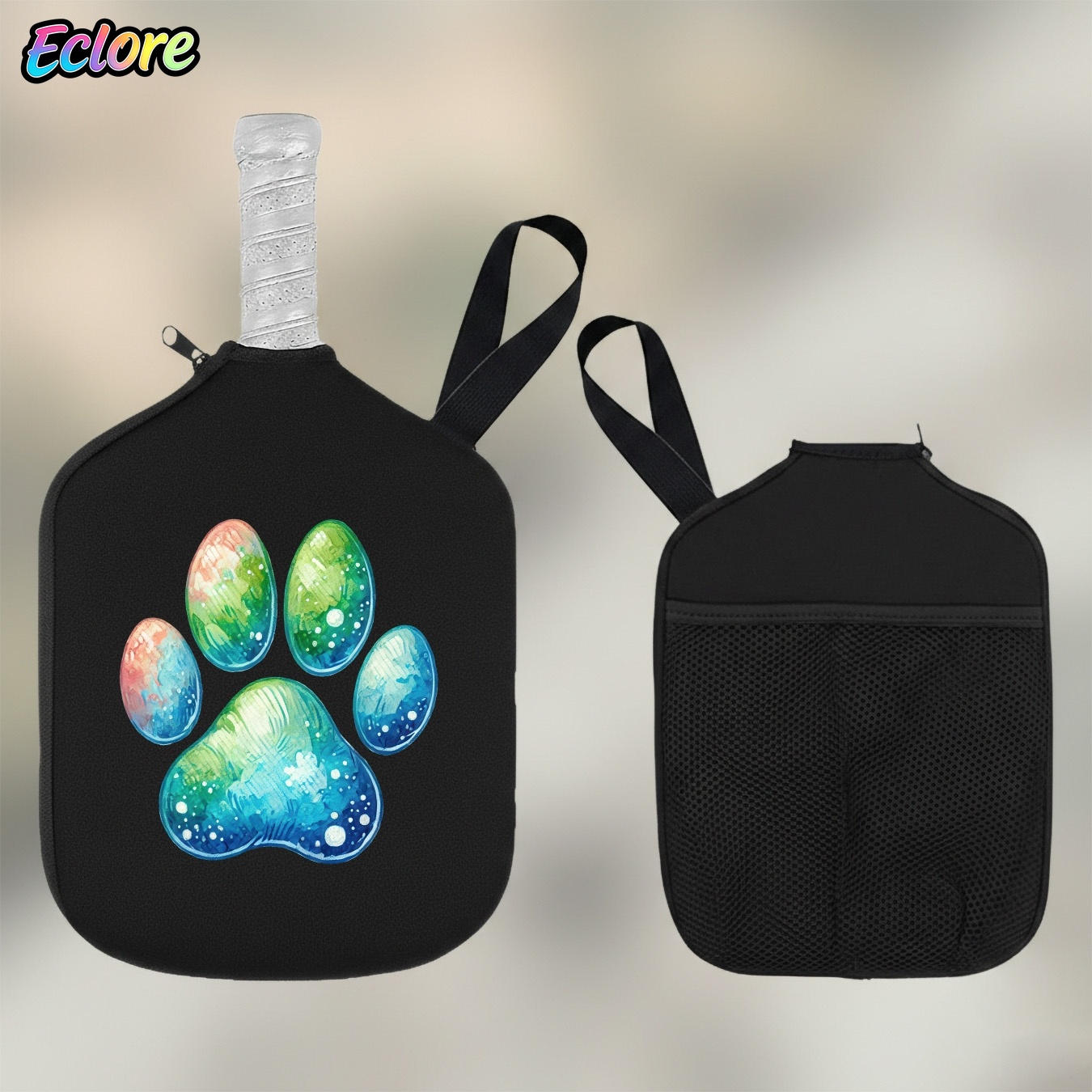 Sports Equipment Storage - Suluboya Degrade Kedi Pençesi Baskı Pickleball